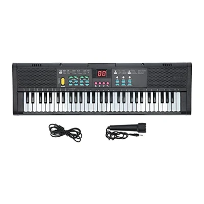 Afbeelding van Toetsenbord Piano, 61 toetsen elektrische digitale piano met microfoon, draagbare toetsenbordgift, Multifunctioneel instrumentmuziektoetsenbord voor beginners lesgeven