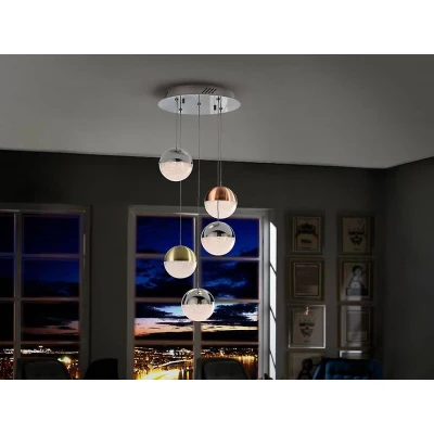 Afbeelding van Schuller Valencia LED hanglamp Sphere, multicolour, 5 lamps