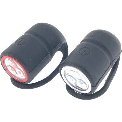 Afbeelding van Benson LED Fietslamp Set Silicone Rood/Wit 2 stuks