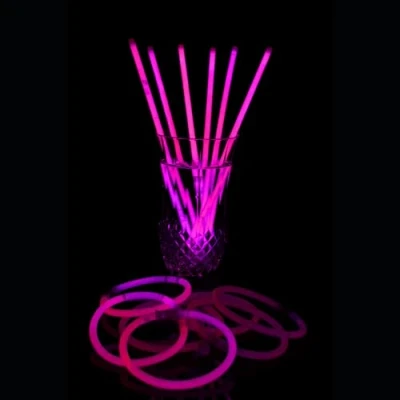 Afbeelding van UV FLOOR 100 stuks neonlichtarmbanden + connectoren premium kwaliteit lichtgevende accessoires fluorescerend feest kostuum neonroze