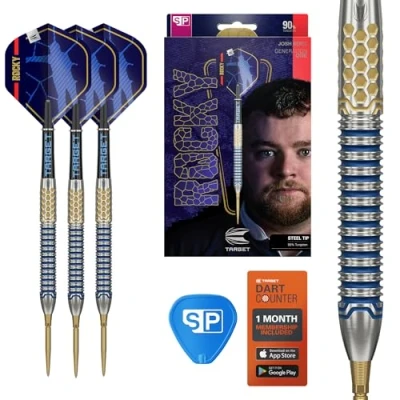 Afbeelding van Target Darts Josh Rock Gen 1 Steel Tip Swiss Point Darts, 90% Tungsten Generatie 1, 25G Dart Set, Player Edition met Storm Nano Points