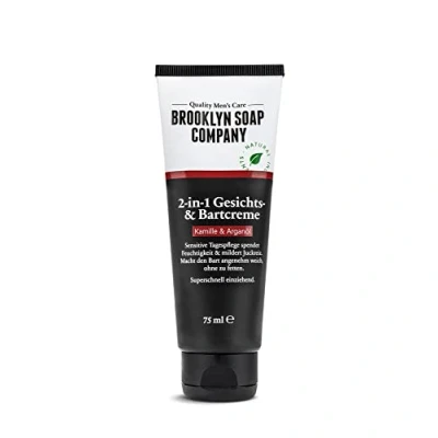 Afbeelding van Brooklyn Soap Company Baardcrème en gezichtscrème (75 ml) · 2 in 1 baardverzorging van alternatief voor baardolie of baardbalsem zachte 3 daagse baard minder baardjeuk ✓