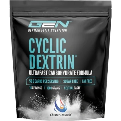 Afbeelding van cyclische dextrine (Cluster Dextrin®) 1000 g Hoogwaardig koolhydraatpoeder Sterk vertakte Gepatenteerd energiepoeder voor meer energie Veganistisch