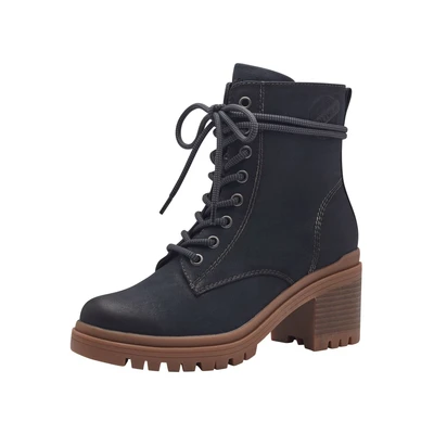 Afbeelding van s.Oliver Dames Lace Boot Flat 5 25229 41 Enkellaarsjes, Donkerblauw, 38 EU