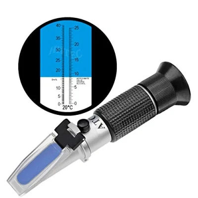 Afbeelding van HHTEC Winzer refractometer potentieel alcoholgehalte, alcohol: 0 25% suiker: 40% met ATC voor wijnbrouwen bierbrouwen druivenmost Brix om het suikergehalte te meten betere wijn maken.