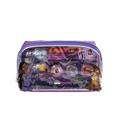Afbeelding van Lip Smacker Wish Essential Makeuptas, Disney Geïnspireerde Make Uptas voor Kinderen, Inclusief Lipglosses, Glanzende Crèmes, Accessoires &amp; Applicators, Princess Cadeaus Creativiteit