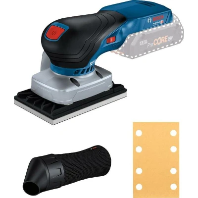 Afbeelding van Bosch Professional 06019L0100 18V systeem accu vlakschuurmachine GSS 13 borstelloze motor incl. stofzak 1 x grondplaat schuurblad Blauw