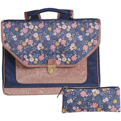 Afbeelding van Vertbaudet Schooltas + etui Flowers voor meisjes