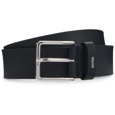 Afbeelding van BOSS Leren Riem Ther Piq_Sz35 Belt W110 Dark Blue Donkerblauw