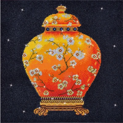 Afbeelding van Diamond Dotz Red Vase Painting 12.116 52x52 cm