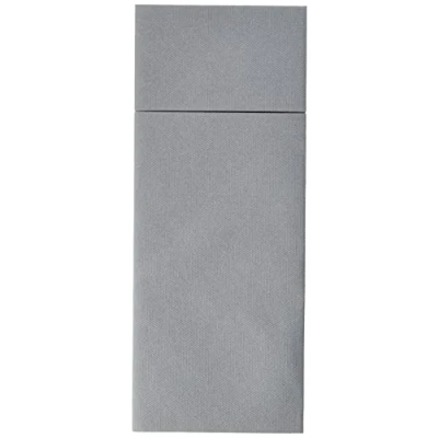 Afbeelding van Alvotex 50 bestekservetten bestekzakken, op stof lijkt, hoogwaardig wegwerpservet CA32x40 grijs 32x40 cm