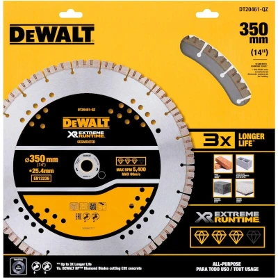 Afbeelding van DeWalt DT20461 QZ Elite Diamantblad Gesegmenteerd 355 mm Extreme Runtime Universeel