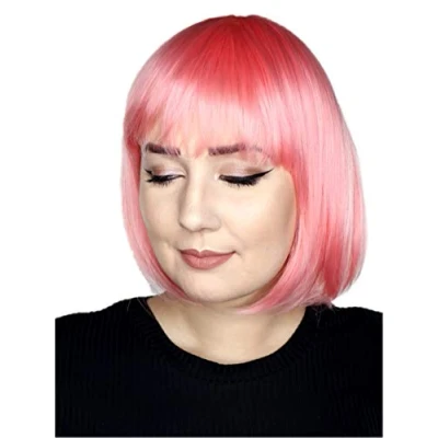 Afbeelding van Prettyland Matte Natural Short BoB Pruik Full Volume Pink C102
