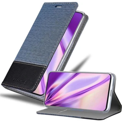 Afbeelding van Cadorabo Hoesje geschikt voor Samsung Galaxy A80 / A90 4G in DONKERBLAUW ZWART Beschermhoes met magnetische sluiting, standfunctie en kaartvakje Book Case Cover Etui