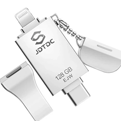 Afbeelding van Apple MFi gecertificeerde 128 GB fotostick voor iPhone, 3 in 1 USB 3.0 iOS iPhone Stick C Flash Drive, Memory Sticks Thumb Drives Back up Externe Opslag 15 14 13 12 11