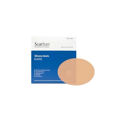 Afbeelding van Scarban Elastic siliconenpleister ovaal 4x3 cm vermindert littekens en littekenklachten litteken pleister