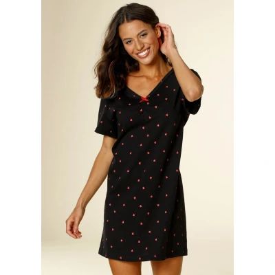Afbeelding van Lascana Nachtjapon, Dames, Maat: 32/34, Schwarz black