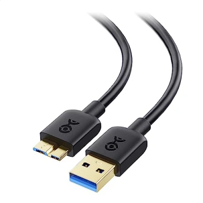 Afbeelding van Cable Matters Micro USB 3.0 kabel 3 m (Micro kabel/USB voor harde schijf) in zwart meter externe schijven Western Digital My Passport, Seagate Expansion, Toshiba Canvio