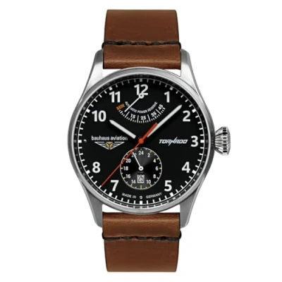 Afbeelding van bauhaus Automatisch horloge Tornado horloge, herenhorloge, Made in Germany, mechanisch leren band