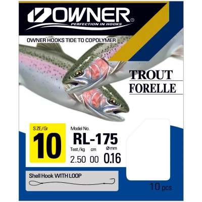 Afbeelding van Owner Trout RL 175 60cm #6 (10 stuks) Forel onderlijnen