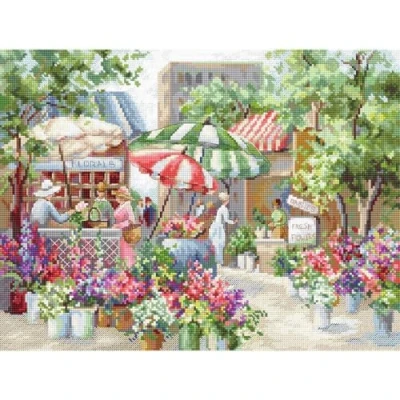 Afbeelding van LetiStitch LETI978 Kruissteek borduurset, bloemenmarkt
