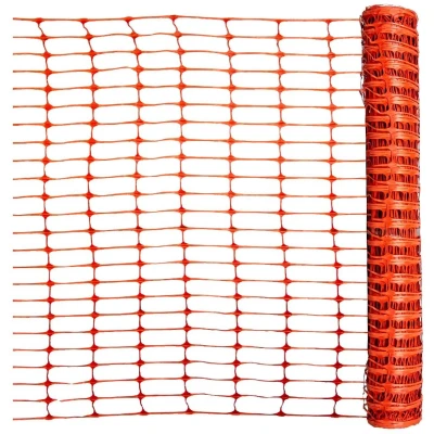 Afbeelding van horizont Afsluithek van kunststof, 50 m lang, 1 hoog, oranje, beweegbaar begrenzingshek zonder stroom, flexibel, mobiel net voor de tuin, veiligheidshek