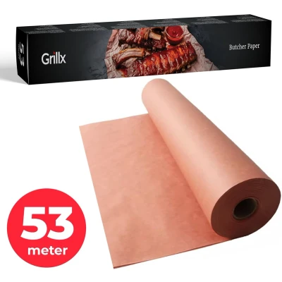 Afbeelding van GrillX Butcher Paper 53 meter Professioneel Slagerspapier Natuurlijk Slagers Papier Kamado BBQ Accesoires