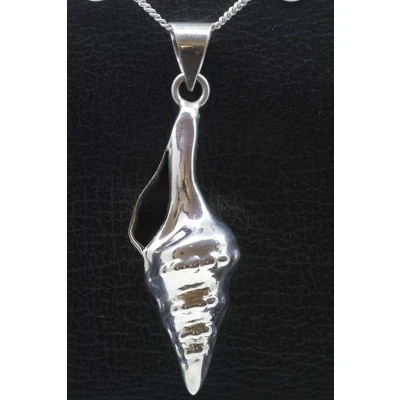 Afbeelding van Zilveren Slakkenhuis stekelhoorn ketting hanger