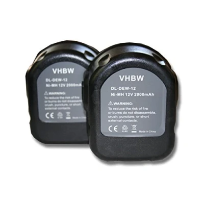 Afbeelding van vhbw 2x accu compatibel met Rems 571510, 571513, R12 gereedschappen (2000mAh, 12VNi MH)