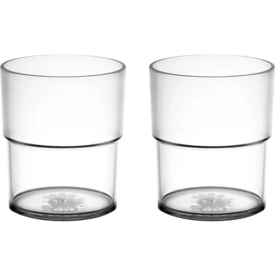 Afbeelding van Multifunctionele Kunststof Glazen 18cl Transparant 2 Stuks