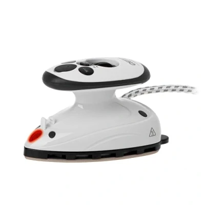 Afbeelding van CAMRY CR5039 Mini strijkijzer, reisstrijkijzer, licht, stoomstrijkijzer met dubbele stroomtoevoer, keramische strijkzool, ergonomische handgreep, traploze temperatuurinstelling, 420 W, wit/marineblauw