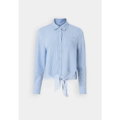 Afbeelding van ONLY Onllecey Overhemdblouse, Dames, Maat: XS, Cloud dancer/medium blue