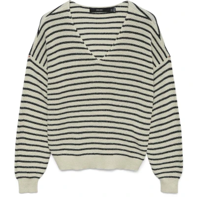 Afbeelding van VERO MODA VMNEWLEXSUN SHINE STRIPE LS V NECK PULL. Dames Gebreide truien