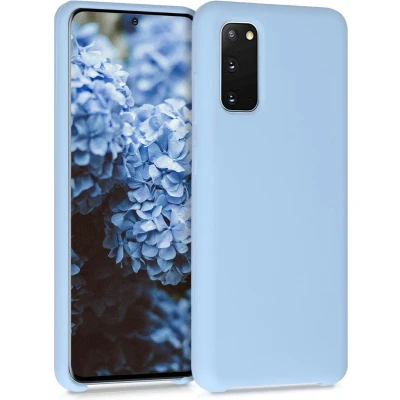 Afbeelding van kwmobile telefoonhoesje geschikt voor Samsung Galaxy S20 Hoesje met siliconen coating Smartphone case in mat lichtblauw