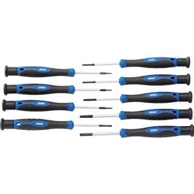 Afbeelding van Draper TX STAR 9 delige T4 T20 Precisie Schroevendraaierset Gehard chroom vanadium Tips Zachte handgrepen Handgereedschap Set 28117