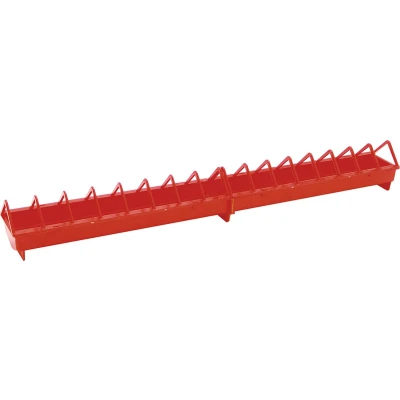 Afbeelding van Duvoplus Voersilo Kip Kippenvoerbak Plastiek Draadgril M 102x12x12cm Rood 1st
