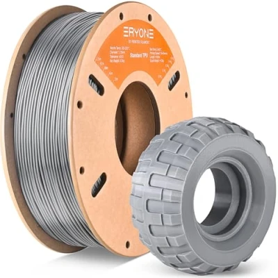 Afbeelding van ERYONE TPU filament 1,75 mm, 3D drukfilament TPU, 0,5 kg, 1 spoel, 0,05 grijs