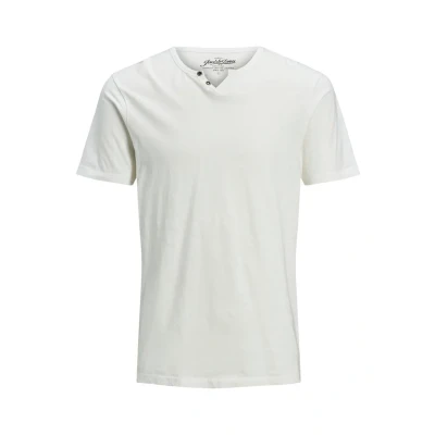 Afbeelding van Jack &amp; Jones Esplit NECK NOOS Tshirt basic, Heren, Maat: Medium, Cloud dancer
