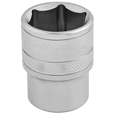 Afbeelding van Draper H MM/MS 1/2&quot; Vierkant Drive 6 Punt Metrische Socket (8mm), Blauw 22 mm