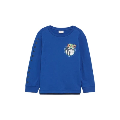 Afbeelding van s.Oliver MIT Gummierten Longsleeve voor kinderen, Maat: 92/98, Royalblau