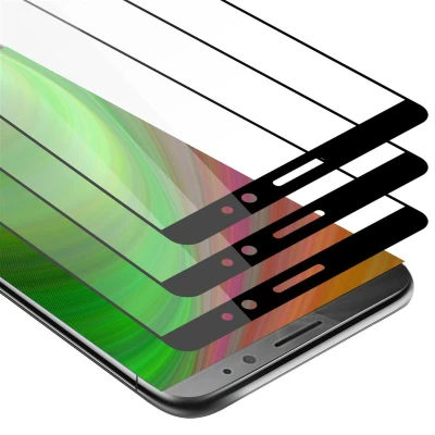 Afbeelding van Cadorabo 3x Screenprotector geschikt voor Huawei MATE 8 Volledig scherm pantserfolie Beschermfolie in TRANSPARANT met ZWART Getemperd (Tempered) Display beschermend glas 9H hardheid 3D Touch