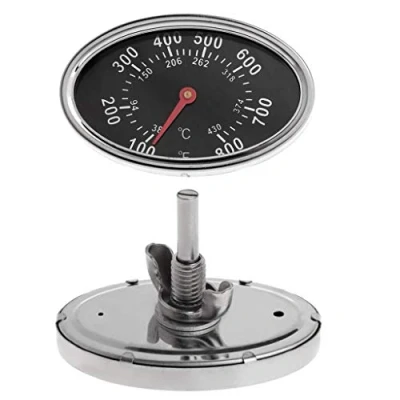 Afbeelding van JENOR Ovale BBQ Pit Roker Grill Thermometer Wijzerplaat Temperatuurmeter Fahrenheit Celsius Dubbele Schaal 90 1000 F / 50 370℃