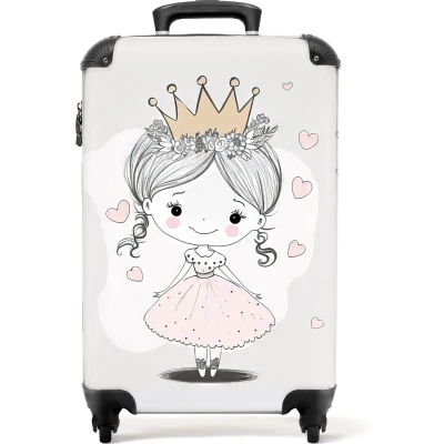 Afbeelding van NoBoringSuitcases.com® Prinses kinderkoffer Reiskoffer meisje 55x35x25