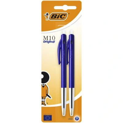 Afbeelding van Balpen Bic M10 medium blauw blister à 2 stuks