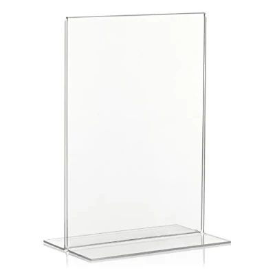 Afbeelding van 5 stuks VITAdisplays® DIN A5 tafelstandaard, T vormige advertentiedisplay, origineel PLEXIGLAS® Kaarthouder