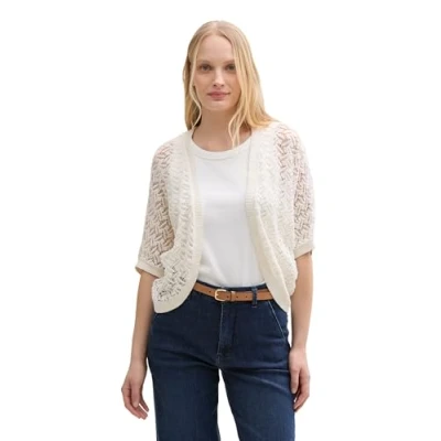 Afbeelding van TOM TAILOR Cardigan gebreide jas voor dames, 10315 Whisper White, XXS