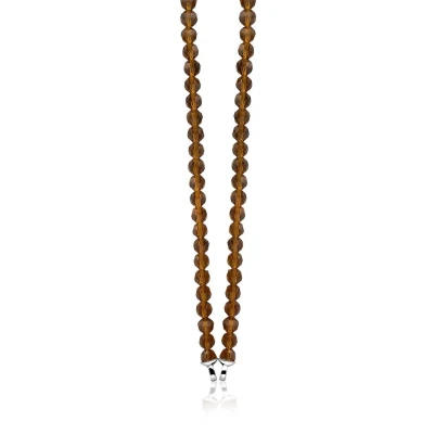 Afbeelding van Zinzi Zilveren Collier Bruine Beads 8 mm 43 cm (ZIC401BB)