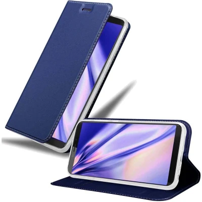 Afbeelding van Cadorabo Hoesje geschikt voor Cubot NOVA in CLASSY DONKER BLAUW Beschermhoes met magnetische sluiting, standfunctie en kaartvakje Book Case Cover Etui