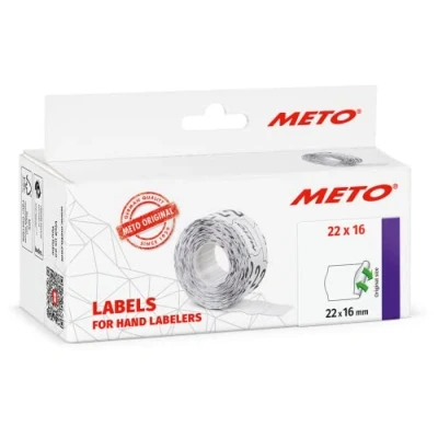 Afbeelding van Meto Basic etiketten wit 22x16mm afneembare lijmlaag (6x1000 stuks)