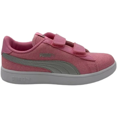 Afbeelding van Puma Smash V2 Glitz GlamV (PS) Sneakers Kinderen Roze/Wit Maat 34.5